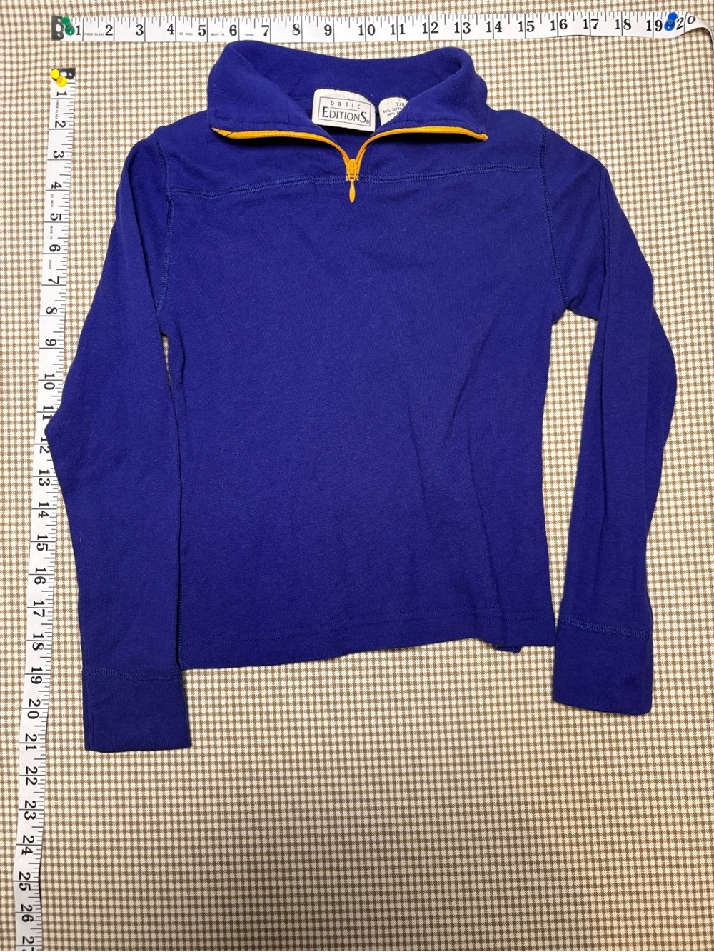 Y2K Basic Editions Blue Quarter Zip Pullover Youth Size 7/8